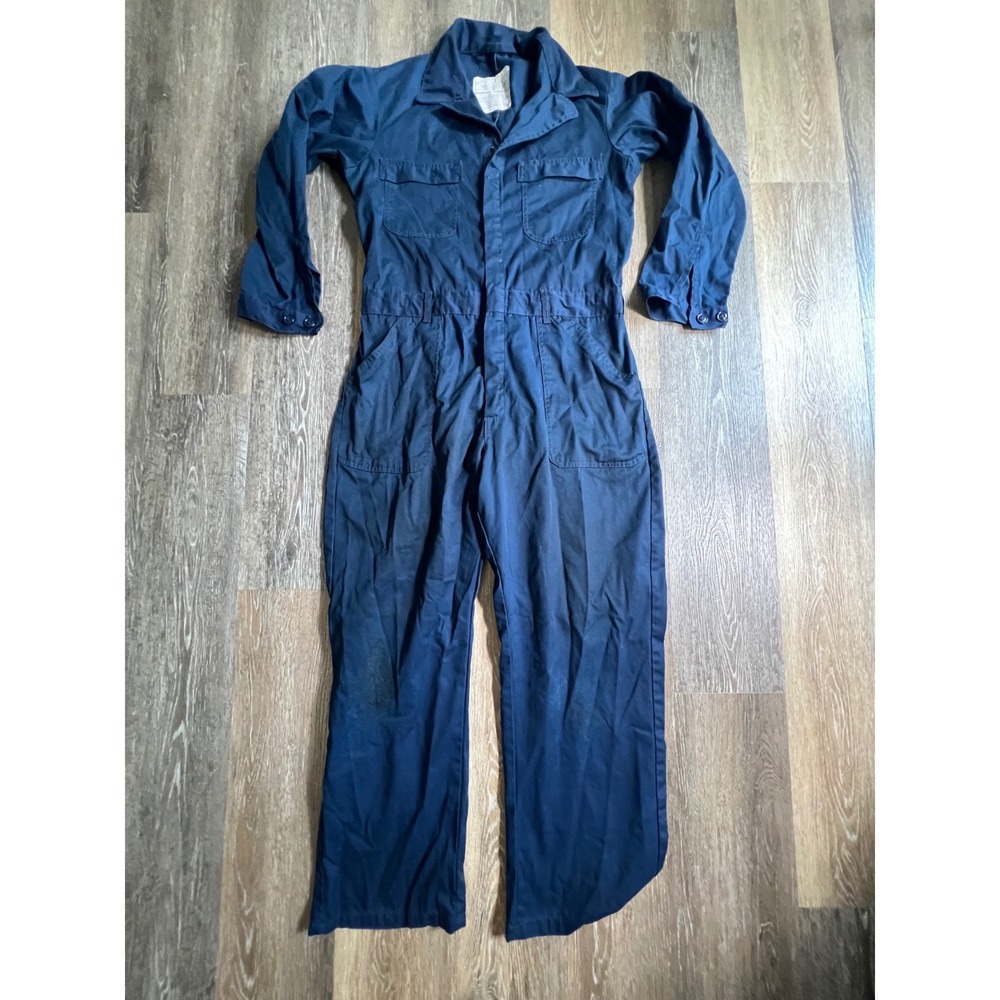 UNICOR Utility Coveralls Mens 42R Navy Blue Military Issue Workwear Jumpsuit